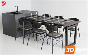 Dining Table Set Skp Files